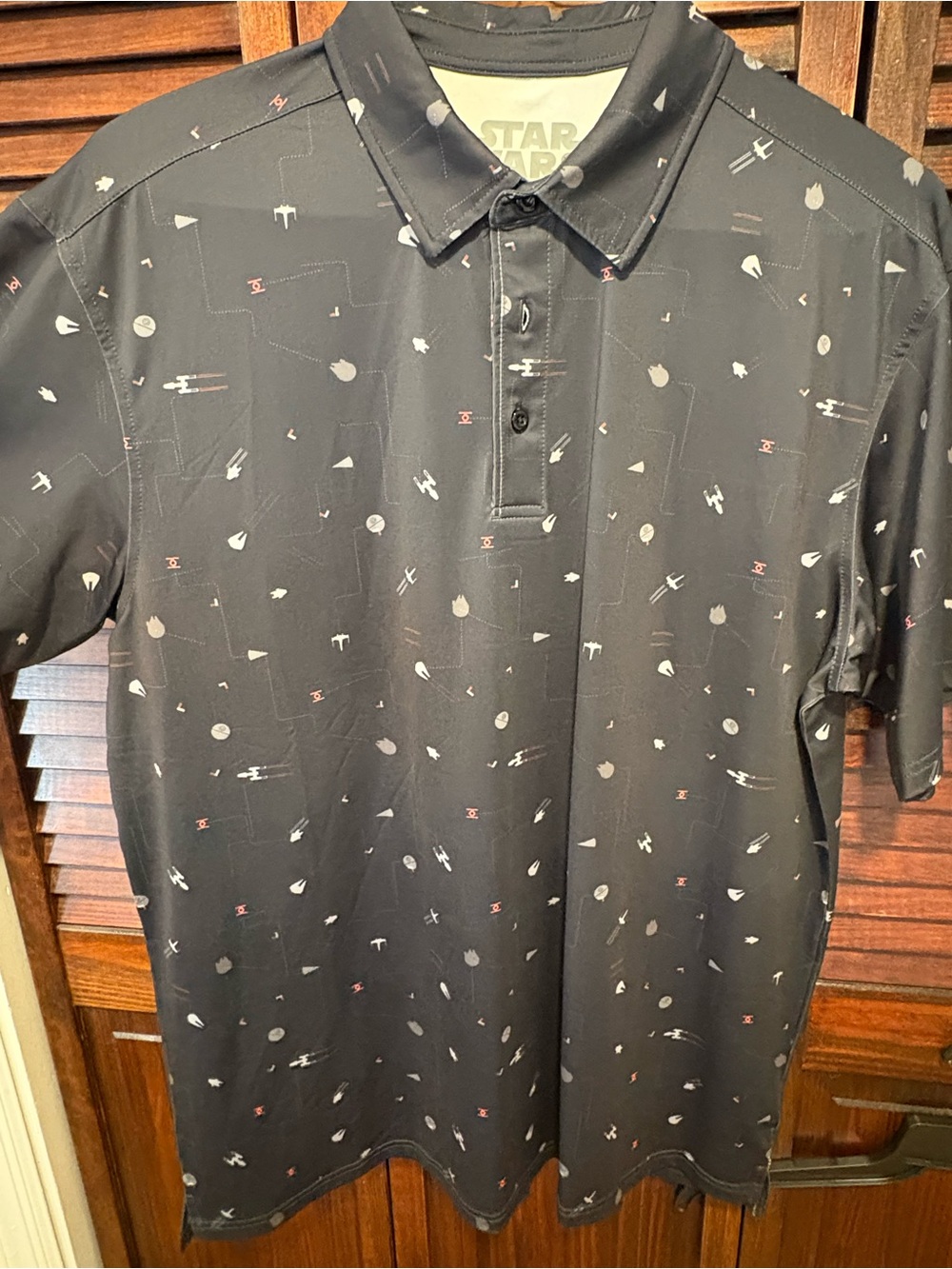 RSVLTS Black with Subtle Gray and Red Star Wars Polo
